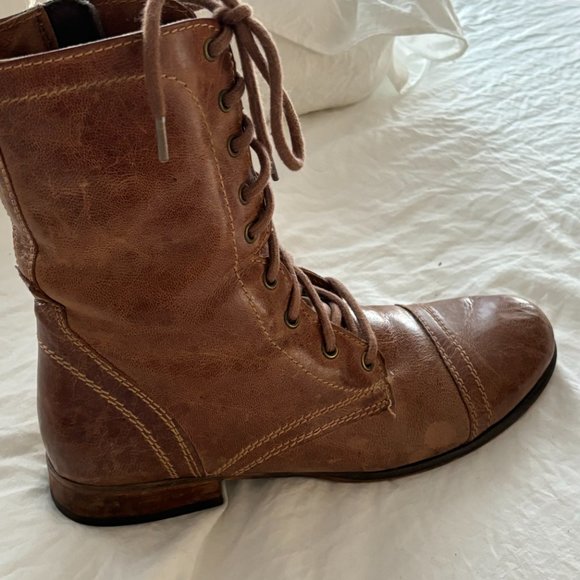 Woman's Skechers -Starship Side Zip Leather Combat Boots Size 9 Very Comfortable - Picture 5 of 14